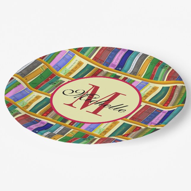 Assiettes En Carton Bibliothèque pour génie. Livres pour élèves intell (Angle)