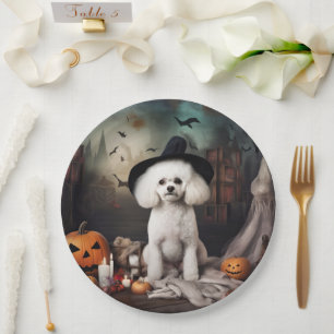 Assiettes En Carton Bichon Frisé Citrouilles Halloween Épouvantable