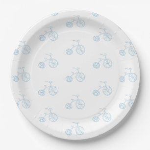 Assiettes En Carton Bicyclette bleue