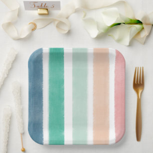 Assiettes En Carton Bientôt de nouveau ensemble Baby Shower Rayé