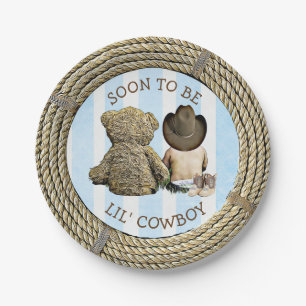 Assiettes En Carton Bientôt être Lil' Cowboy Baby shower Plaques de gâ