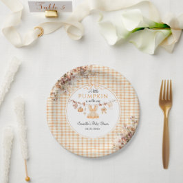 Assiettes En Carton Bienvenue Citrouille Girl Baby shower d'automne mo