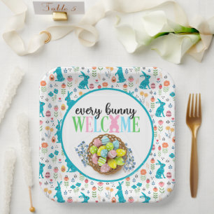 Assiettes En Carton Bienvenue Lapins 