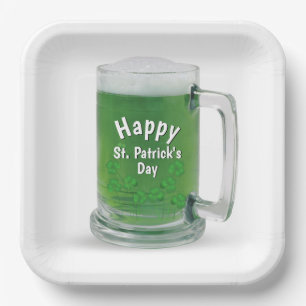 Assiettes En Carton Bière verte de la Saint-Patrick