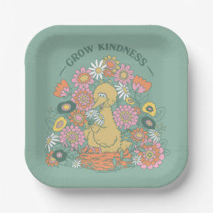 Assiettes En Carton Big Bird Grow Kindness Floral Graphic