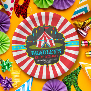 Assiettes En Carton Big Top Carnival Carnival Chalkboard 1er anniversa