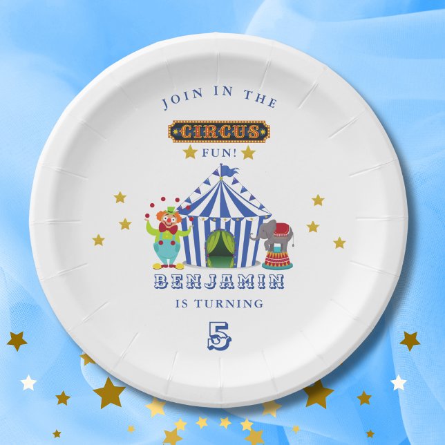 Assiettes En Carton Big Top Come One Come All Circus Birthay Party (Créateur téléchargé)