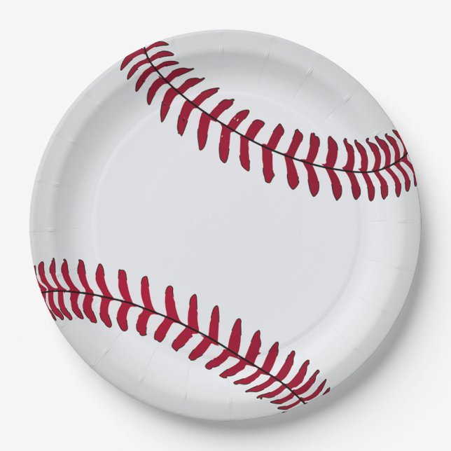 Assiettes En Carton Big White Basball (Devant)