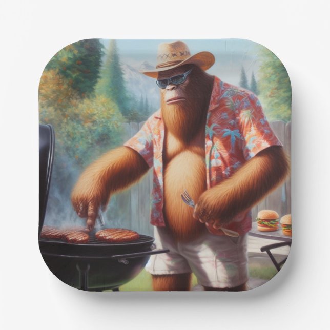 Assiettes En Carton Bigfoot Grilling Burgers (Recto)