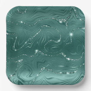 Assiettes En Carton Bijoux Green Emerald Glitzy