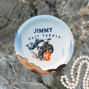 Assiettes En Carton Biker Kid Dirt Stunt Vélo Anniversaire