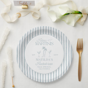 Assiettes En Carton Bikinis et martinis Élégante bachelorette vintage