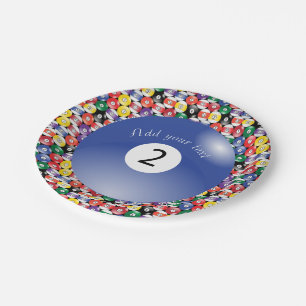 Assiettes En Carton Billard Pool Balls Solide Numéro Deux