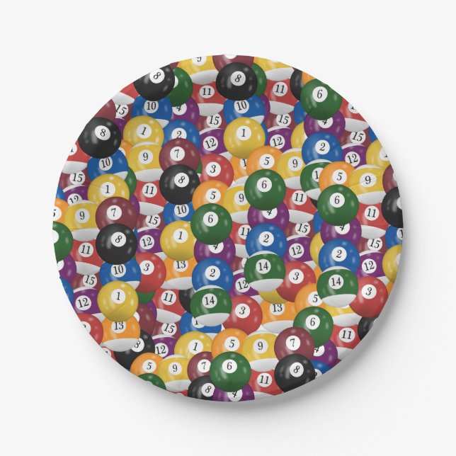 Assiettes En Carton Billiard Ball Collection (Devant)