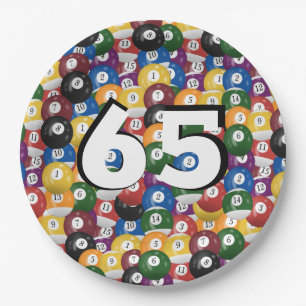 Assiettes En Carton Billiard Balls pour 65e anniversaire