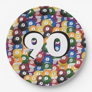 Assiettes En Carton Billiard Balls pour 90e anniversaire