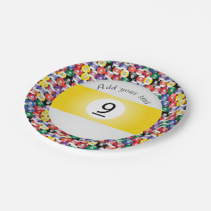 Assiettes En Carton Billiard Pool Balls Numéro De Bande Neuf