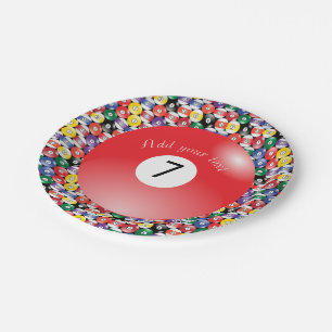 Assiettes En Carton Billiard Pool Balls Solide Numéro Sept