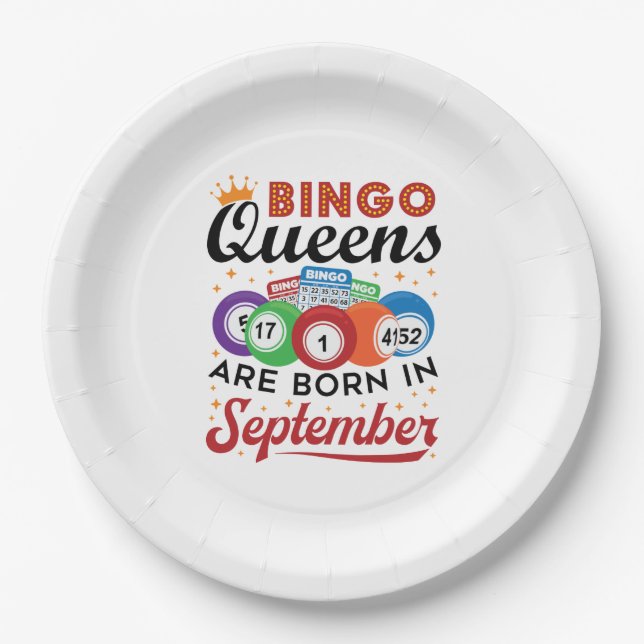 Assiettes En Carton Bingo Queens Are Born in Septembre (Devant)
