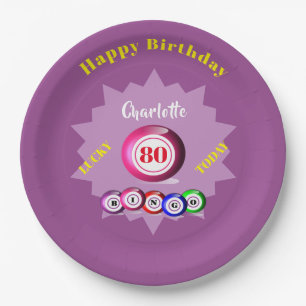Assiettes En Carton Bingo Thème Anniversaire Fête Personnalisée 