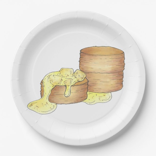 Assiettes En Carton Biscuits et saucisses Gravité Petit déjeuner Sud (Devant)