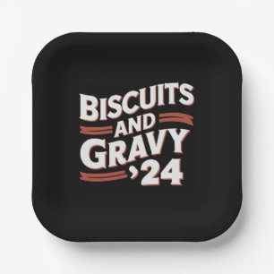 Assiettes En Carton Biscuits Gravy Élection présidentielle 2024 Nourri