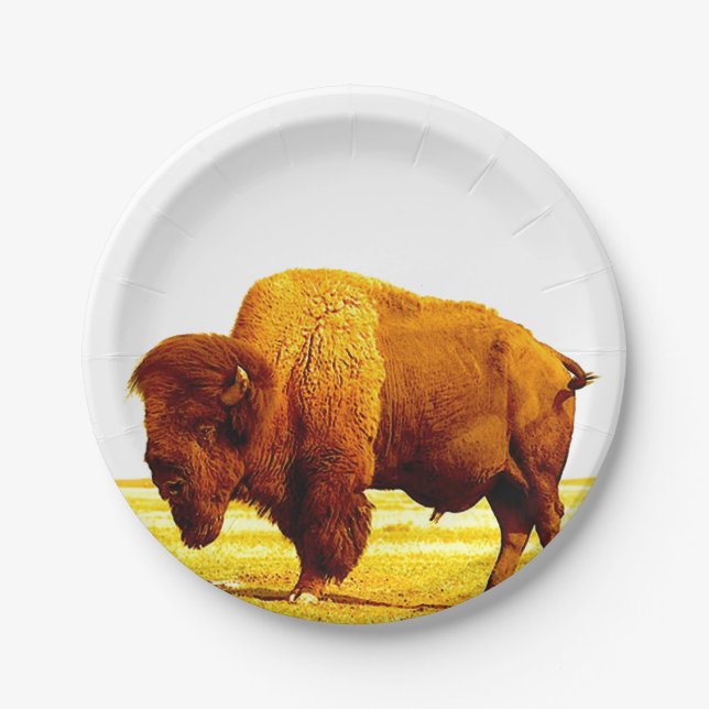 Assiettes En Carton Bison / Buffle (Devant)