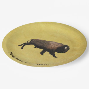 Assiettes En Carton Bison galopant