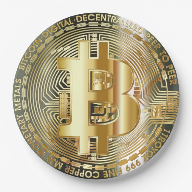 Assiettes En Carton Bitcoin (Devant)