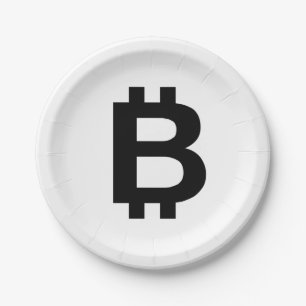 Assiettes En Carton Bitcoin B Plaques en papier gras