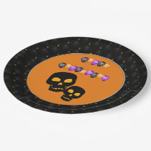 Black Boarder Black Skull Happy Halloween Ballons