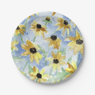 Assiettes En Carton Black Eyed Susan Floral