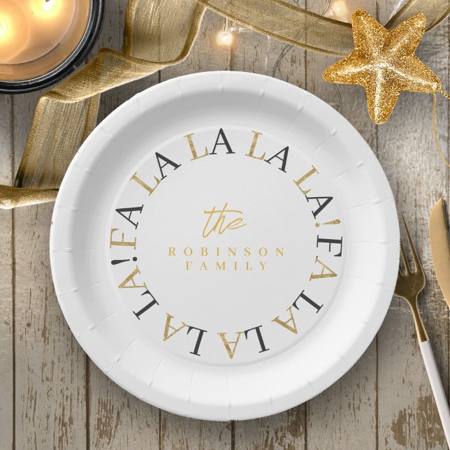 Assiettes En Carton Black Gold Fa Noël La La ID1009 (Créateur téléchargé)