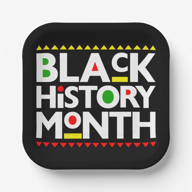Assiettes En Carton Black History Month Melanin King Queen Sista Bruh (Recto)