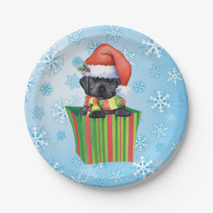 Assiettes En Carton Black Lab de Christmas