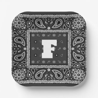 Assiettes En Carton Black Paisley Bandana Anniversaire Hip hop Rap Éca