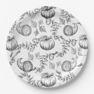Assiettes En Carton Black Pumpkin Toile 9. Round Paper plate