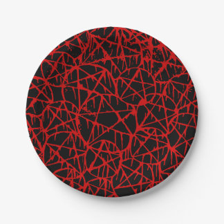 Assiettes En Carton black red dripping pentagram grunge punk 
