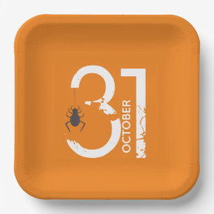 Assiettes En Carton Black Spider Halloween 31 octobre