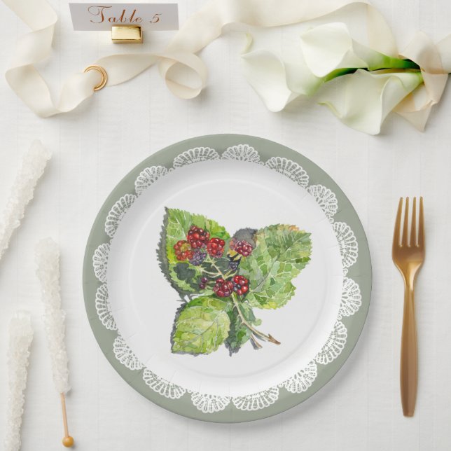 Assiettes En Carton BlackBerry (Mariage)