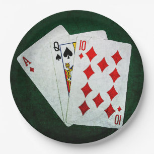 Assiettes En Carton Blackjack 21 point - As, Queen, Ten