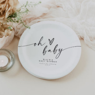 Assiettes En Carton BLAIR Moderne Minimal Boho Oh Baby shower