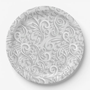 Assiettes En Carton Blanc élégant