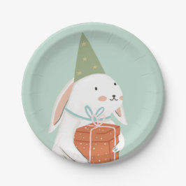 Assiettes En Carton Blanc mignonne lapin Anniversaire