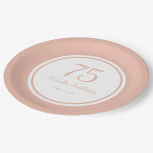 Assiettes En Carton Blanc pourpre 75e anniversaire