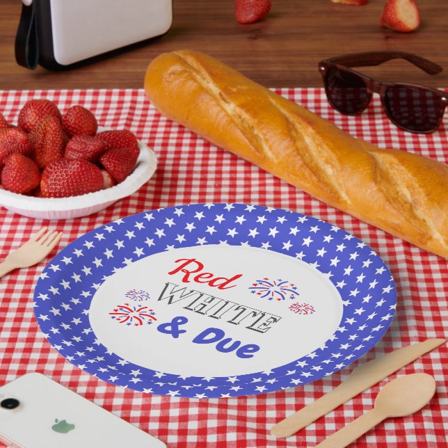 Assiettes En Carton Blanc rouge et échéance (Pique-nique)