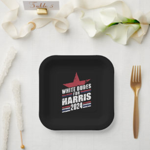 Assiettes En Carton Blancs pour Kamala Harris 2024