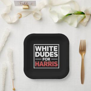 Assiettes En Carton Blancs pour Kamala-Harris Présidente 2024