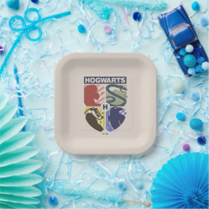 Assiettes En Carton Blason de Poudlard™ vintage