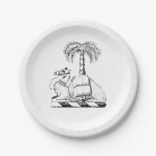 Assiettes En Carton Blason Prépa Chameau Palmier Armoiries
